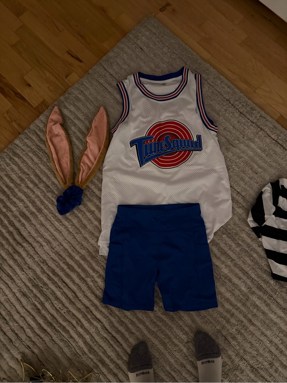 Tune Squad White & Blue Kids Basketball Jersey Top